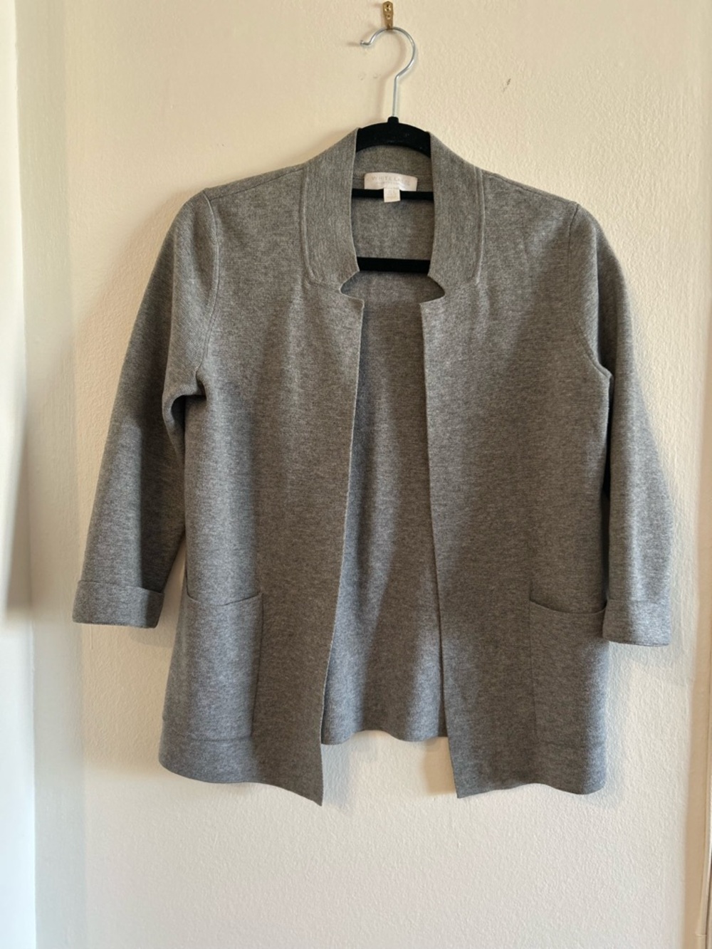 Gray Open-Front Women's Cardigan Sweater